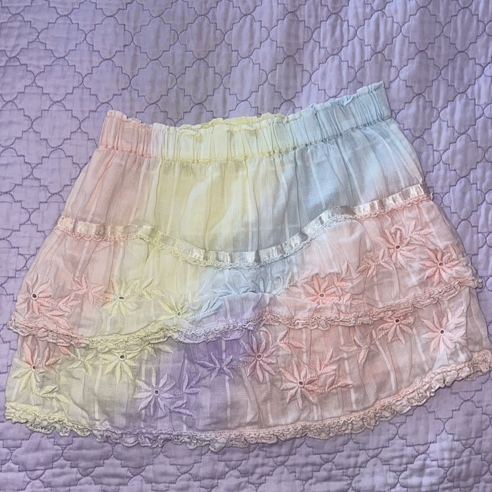 Rainbow love shack fancy skirt